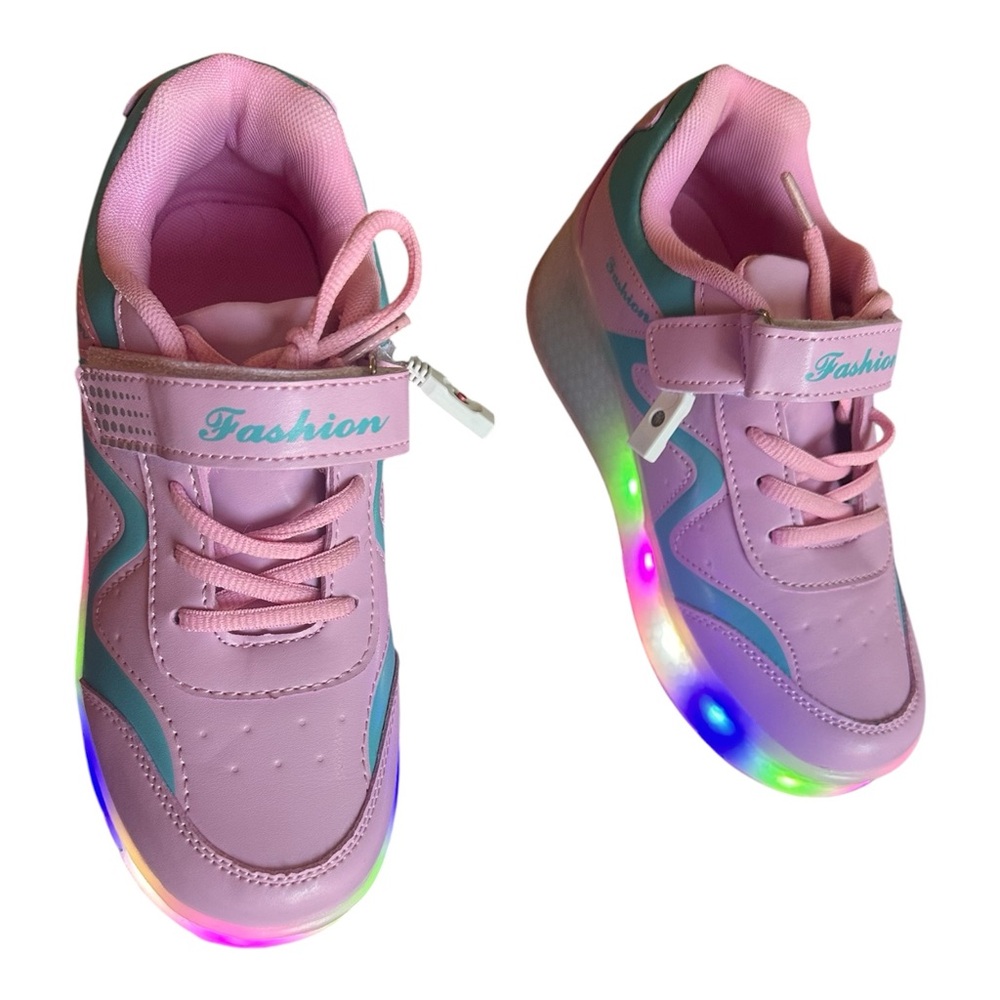Kids Light-Up Sneakers - Pink and Blue size 4